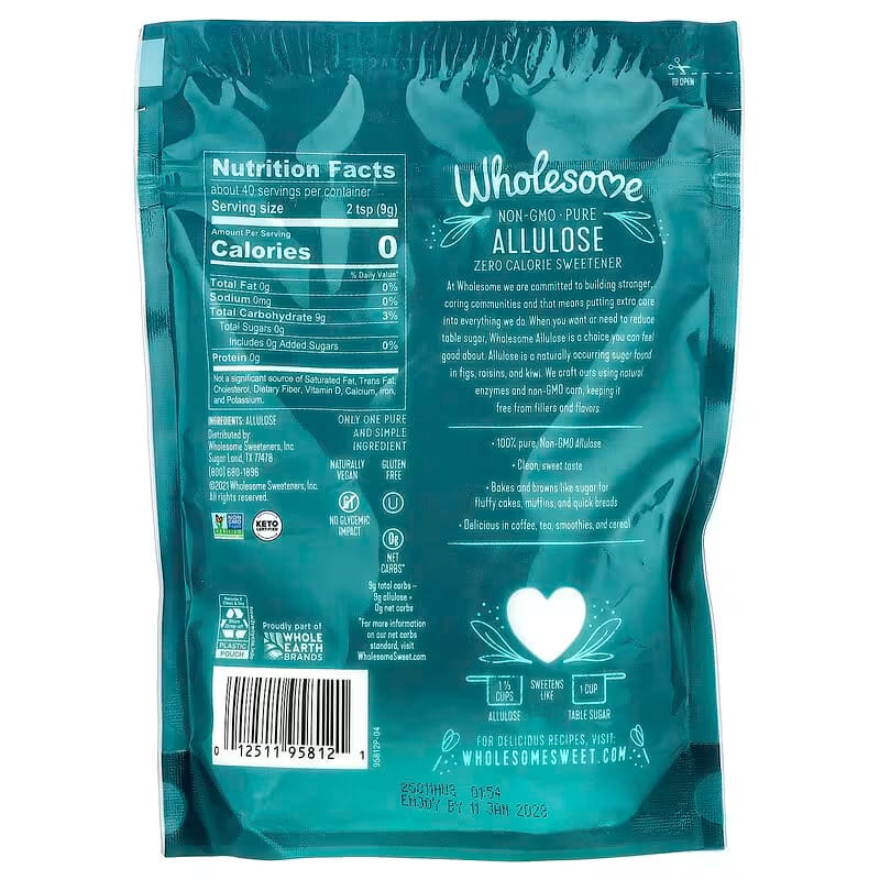 Alluloos, magusaine, kalorivaba, suhkruasendaja, Wholesome Sweeterners - Image 2