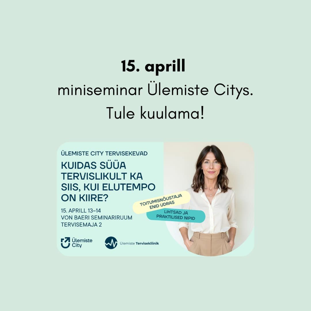 Elame ajastul, kus krooniline ajapuudus on muutunud normiks ning tervislik toitumine tundub sageli järjekordse kurnava kohustusena meie niigi pikas to-do listis. 

Levinud on aga eksiarvamus, et hea tervis nõuab köögis tunde ja tunde kokkamist ja raudset enesedistsipliini. Teadus räägib pisut midagi muud. 

Rohkem infot: www.ulemistecity.ee - Sündmused.

#toitumine #tervis #töötervishoid #heaolu #ülemistecity #toitumisnõustamine #tervisliktoitumine #stressijuhtimine